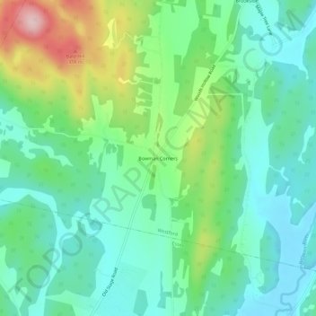 Bowman Corners topographic map, elevation, terrain