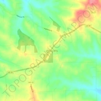 Jeffriesburg topographic map, elevation, terrain