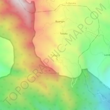 Tobalu topographic map, elevation, terrain