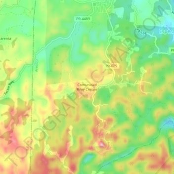 Comunidad Riley Crespo topographic map, elevation, terrain