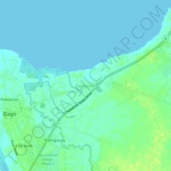 Sampinit topographic map, elevation, terrain