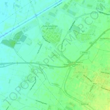 Gello topographic map, elevation, terrain