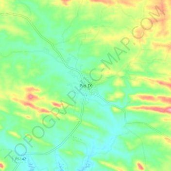 Pio IX topographic map, elevation, terrain