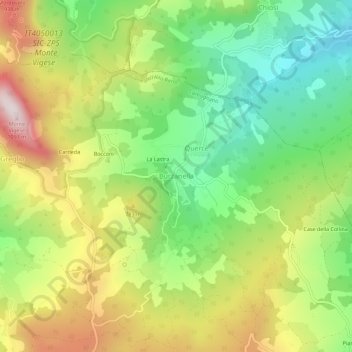 Burzanella topographic map, elevation, terrain