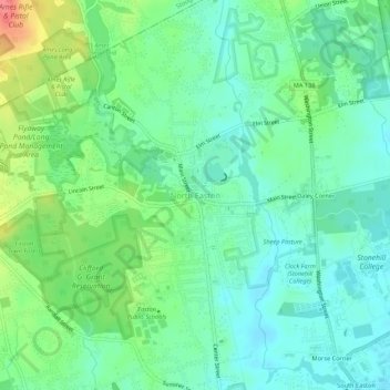North Easton topographic map, elevation, terrain
