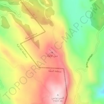 Jabal al Akrad topographic map, elevation, terrain