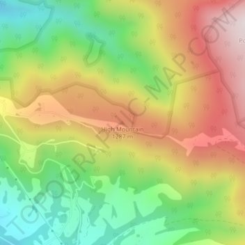 High Mountain topographic map, elevation, terrain