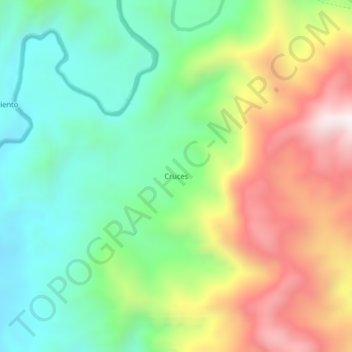 Cruces topographic map, elevation, terrain