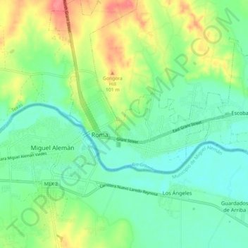 Roma topographic map, elevation, terrain