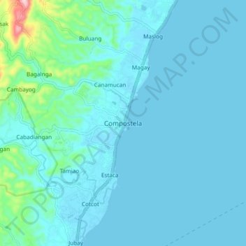 Compostela topographic map, elevation, terrain