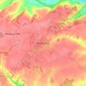 Bovingdon topographic map, elevation, terrain