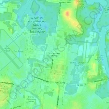 Stones River Homes topographic map, elevation, terrain