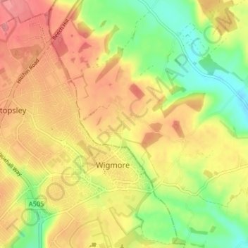 Cockernhoe topographic map, elevation, terrain