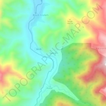 Sadıqlı topographic map, elevation, terrain