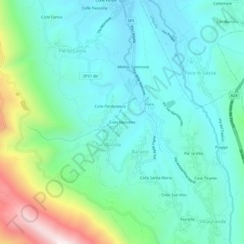 Colle Massimo topographic map, elevation, terrain