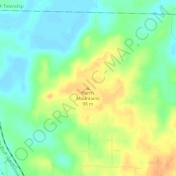 Harris Mountains topographic map, elevation, terrain
