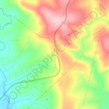Qunu topographic map, elevation, terrain