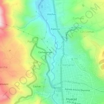 Picup topographic map, elevation, terrain
