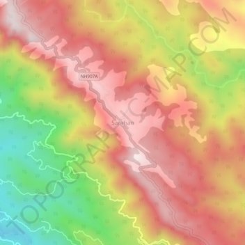 Sarahan topographic map, elevation, terrain