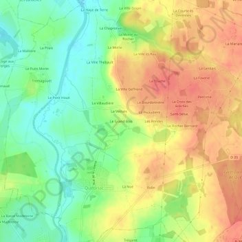 Le Grand Bois topographic map, elevation, terrain