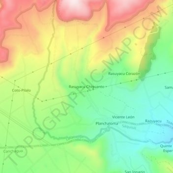 Rasuyacu Chiguanto topographic map, elevation, terrain