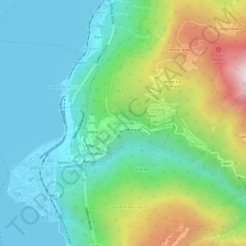 Vestreno topographic map, elevation, terrain