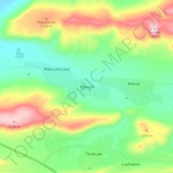 Manyii topographic map, elevation, terrain