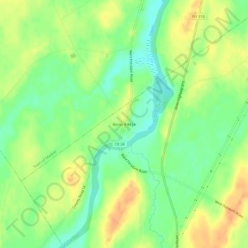 Bucks Bridge topographic map, elevation, terrain