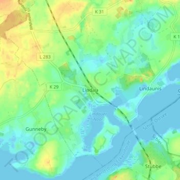 Lindau topographic map, elevation, terrain