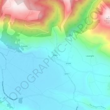 Teglia topographic map, elevation, terrain