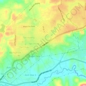 Tân Bình topographic map, elevation, terrain