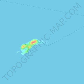 Malalison Island topographic map, elevation, terrain