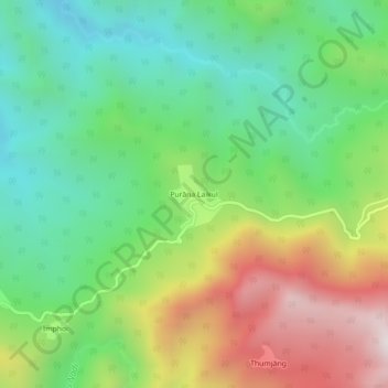 Purana Leikul topographic map, elevation, terrain