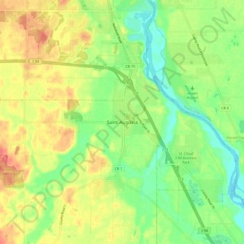 Saint Augusta topographic map, elevation, terrain