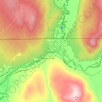 Beecher Falls topographic map, elevation, terrain