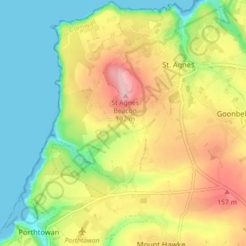 Goonvrea topographic map, elevation, terrain