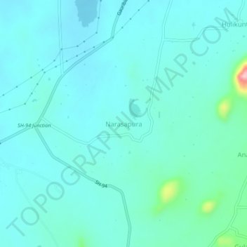 Narasapura topographic map, elevation, terrain