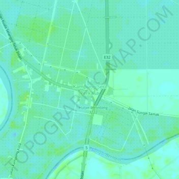 Kampung Seri Perkasa topographic map, elevation, terrain