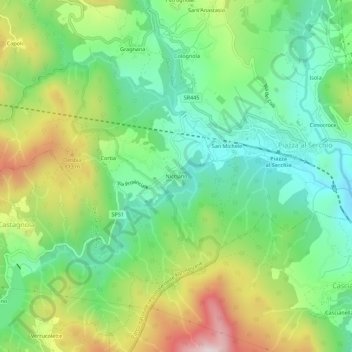 Nicciano topographic map, elevation, terrain