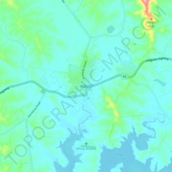 Kilcoy topographic map, elevation, terrain