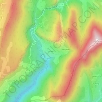Ansage topographic map, elevation, terrain