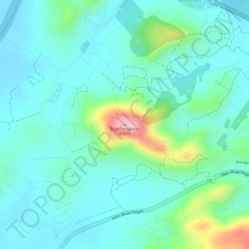 Bukit Pengkalan topographic map, elevation, terrain