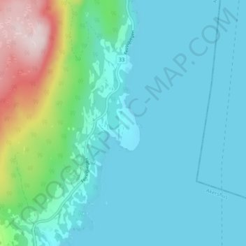 Fagernes topographic map, elevation, terrain