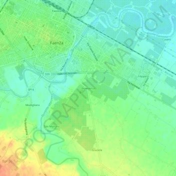 Benedetta topographic map, elevation, terrain