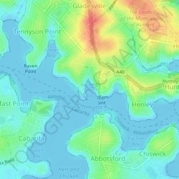 Looking Glass Bay topographic map, elevation, terrain
