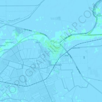 Massa Fiscaglia topographic map, elevation, terrain