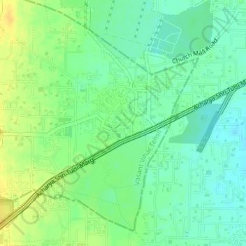 Ghitorni topographic map, elevation, terrain