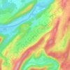 Busy topographic map, elevation, terrain