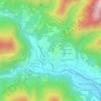 Ciarena topographic map, elevation, terrain