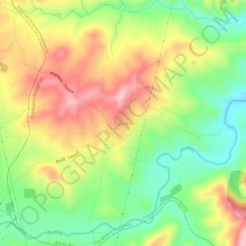 Skopia topographic map, elevation, terrain